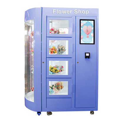 Máy bán hoa xoay 360 với hệ thống làm ẩm trong tủ lạnh trong suốt